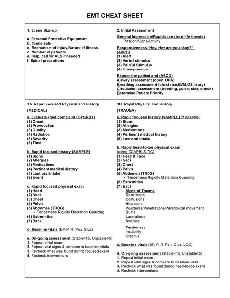 emt smart card|emt pharmacology cheat sheet.